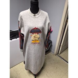 vintage 1990s heather gray long-sleeve sweatshirt nightgown